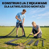 SPORTNOW Baliza de Futebol para Jardim 300x120x200 cm com Rede Resistente, Estrutura Metálica e Estacas, Preto(m-7)