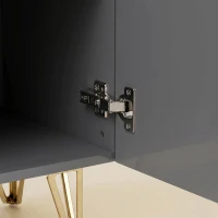 HOMCOM Modern Luxe High Gloss Sideboard, with Hairpin Legs - Grey(m-12)