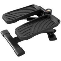 SPORTNOW Stepper Twister 2 în 1 cu Monitor LCD, Pedale Mari și Antiderapante, Capacitate 100 kg, Negru(m-1)