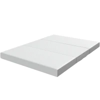 HOMCOM Colchão Dobrável em 3 Partes 140x190x15 cm Colchão de Apoio em Espuma Viscoelástica com Gel Branco(m-11)