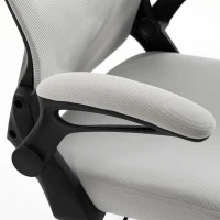 HOMCOM Cadeira de Escritório Ergonômica Poltrona em Malha Apoios de Braço Rebatíveis Altura Regulável Função de Inclinação Cinza(m-8)