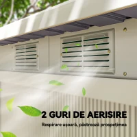 Outsunny - Depozit de grădină din oțel cu 2 orificii de aerisire și 2 uși culisante, 280x130x172 cm, gri deschis(m-8)