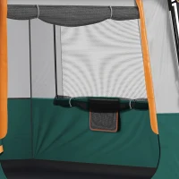 Outsunny Cabin Tent Easy Setup 3000mm Waterproof Camping Tent 4 Person with Carrying Bag Green(m-11)