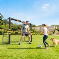 SPORTNOW Porta da calcio portatile imbottita, 240x160 cm, giallo(m-9)