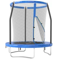 SPORTNOW 6ft Trampoline with Safety Enclosure Net, Steel Frame Outdoor Trampoline, with Edge, Safety Cover(m-1)