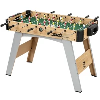 SPORTNOW Baby-foot pour Enfants et Adultes, 22 Joueurs, 2 Ballons, 2 Compteurs de Points Manuels, 109 x 77 x 72 cm, Chêne Jaune(m-18)