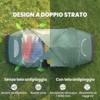 Outsunny Tienda de Acampada para 5-6 Personas Impermeable 3000mm+ con Bolsa de Transporte y Gancho 455x220x180 cm Verde(m-4)