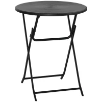 Outsunny Table basse extérieure pour 2 personnes, table de jardin ronde avec structure en acier, Ø 60 x 73H cm, gris foncé(m-12)