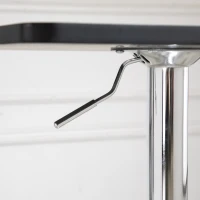 HOMCOM Modern Height Adjustable Counter Bar Table with 360° Swivel Tabletop and Electroplating Metal Base, Pub Desk for Living Room, Kitchen, Restaurant, Pub, Black and Silver(m-9)