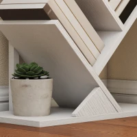 HOMCOM Bibliothèque Arbre à 7 Niveaux, Meuble de Rangement Industriel avec Cadre en Acier, 50x24x109cm, Blanc(m-6)