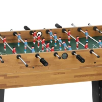 SPORTNOW Table multijeux 13 en 1, table de jeu baby-foot, billard, ping-pong, 121x109x80cm, pour enfants et adultes, noyer clair(m-14)