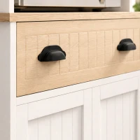 HOMCOM Armário para Micro-ondas para Cozinha com Espaço Aberto 1 Gaveta e Armário 2 Portas 61x35x125,4 cm Carvalho(m-9)