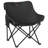 Outsunny Silla de Camping Plegable con Bolsa de Transporte y Marco de Acero Carga 110 kg para Campamento Pícnic Senderismo Negro(m-1)