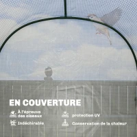 Outsunny Serre de jardin avec étagères, 123x187x189cm, petite serre avec porte enroulable, bâche PE haute densité 140 g/m², blanc(m-5)