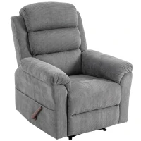 HOMCOM Sillón relax con masaje y calor, reposacabezas ajustable y función ahorradora de espacio, gris(m-1)