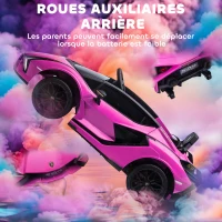 HOMCOM Voiture électrique Enfants de Sport Véhicule électrique Lamborghini Sian 12 V - V. Max. 5 Km/h avec Télécommande 2,4G Effets sonores + Lumineux Rose(m-6)