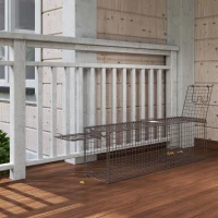 Outsunny Trampa para Animales Vivos 100x24x30 cm con 2 Puertas y Marco de Acero para Interior y Exterior Marrón(m-10)