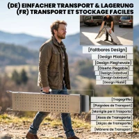 HOMCOM Set 2 Rampe de Încărcare Pliabile, 180x25,5 cm, 400kg, pentru Moto/ATV/Remorcă/Pick-Up, Argintiu(m-5)