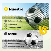 SPORTNOW Portería de Fútbol para Jardín 300x120x200 cm con Red Resistente Estructura Metálica y Piquetas para Suelo Negro(m-5)