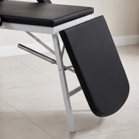 HOMCOM Lettino da massaggio pieghevole a 3 zone con poggiatesta e braccioli removibili, 182x62 cm, nero(m-7)