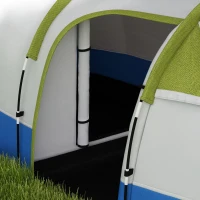 Outsunny Tienda de Campaña Plegable para 2 Personas 2 Habitaciones Bolsa de Transporte 420x200x150 cm Azul Oscuro y Verde(m-9)