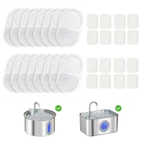 PawHut 16 Pack Cat Water Fountain Filters, Replacement Filters Set for 3.2L/2.5L Automatic Pet Fountain(m-1)