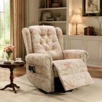 Dual Motor Power Lift Recliner Chair with Heat Massage and Infinite Position, Side Pockets, for Elderly,92x98x107 cm, Beige(m-1)