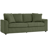 HOMCOM 3‑Sitzer‑Sofa 212 cm mit 2 Federkernkissen, Cord‑Velours‑Bezug, für Wohnzimmer, Schlafzimmer, Homeoffice, Grün
