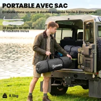 Outsunny Tente de camping familiale 4 pers. étanche facile à monter 2 grandes portes dim. 5,55L x 2,25l x 1,9H m(m-7)