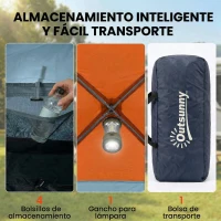 Outsunny Tienda de Campaña Familiar Tipo Túnel para 4 Personas con 2 Habitaciones Puertas Tragaluces Impermeable Fácil Montaje(m-9)