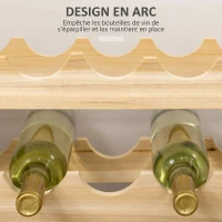 HOMCOM Casier à bouteilles pour 72 bouteilles, étagère à vin avec 6 niveaux modulable et superposable, casier à vin en bois de sapin massif, pour cave, bars, sous-sols, 114x28x85cm, bois naturel(m-5)