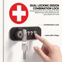 HOMCOM Wall Mount Medicine Cabinet with Combination and Key Lock, 3 Tier Steel First Aid Cabinet, White(m-4)