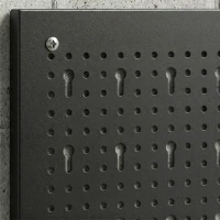 HOMCOM 3 Paneles de Herramientas de Pared 28 Piezas cada panel 60x40 cm con Ganchos y Estantes Negro y Rojo(m-8)