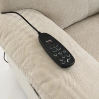 HOMCOM Fauteuil Releveur Électrique Massage et Chaleur Fauteuil Relax Électrique Chenille Ports USB Dossier Inclinable Crème(m-13)