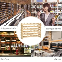 HOMCOM Casier à bouteilles pour 72 bouteilles, étagère à vin avec 6 niveaux modulable et superposable, casier à vin en bois de sapin massif, pour cave, bars, sous-sols, 114x28x85cm, bois naturel(m-7)