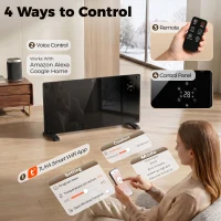 HOMCOM 1500W 5-35℃ Smart Control Heater - Black(m-5)