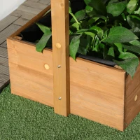 Outsunny Jardinera de Madera de 4 Niveles Jardinera Elevada Exterior con Orificios de Drenaje 80x45x142 cm Naranja(m-9)