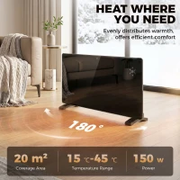 HOMCOM 1500W 5-35℃ Smart Control Heater - Black(m-4)