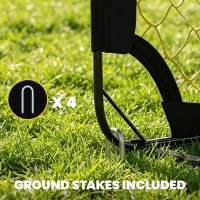 SPORTNOW Pop Up Football Goal, Portable Folding Football Net with Carry Bag, 4 U-Shaped Ground Stakes, Fibreglass Pole(m-5)