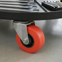 HOMCOM Rolling Mechanical Stool, Pneumatic Adjustable Workshop Stool with Tool Tray, Wheels - Orange(m-9)