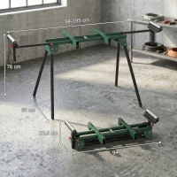 HOMCOM Soporte Sierra Ingletadora Universal con Rodillos Extensibles 94-195 cm Ajustable y Plegable Carga 150 kg Verde(m-3)
