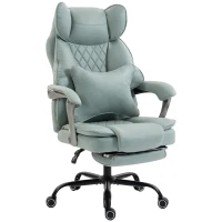 HOMCOM Executive Office Chair, Leathaire Big and Tall Office Chair 180 kg with Wide Seat, Reclining, Lumbar Support, Blue(m-1)