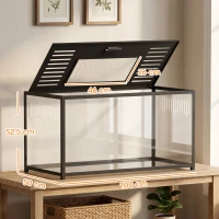 PawHut Large Hamster Cage, Chewproof Metal Rat Cage with Openable Top for Syrian Dwarf Hamster, Gerbil, 100 x 50 x 52.5 cm(m-3)