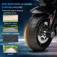 HOMCOM Motocicletă Electrică pentru Copii 3-5 Ani Max. 25kg cu Lumini, Muzică, Baterie 6V și Viteză 3km/h, 86x42x52 cm, Albastră(m-6)