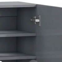 HOMCOM Narrow Shoe Storage Cabinet with Soft-Close Hinges and Adjustable Shelves for 15-20 Pairs of Shoes, Grey(m-12)