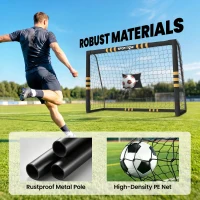 SPORTNOW Football Goal, 8 x 5ft Portable Football Net with EPE Foam Padding, PVC Tube Covers Ground Stakes and Metal Frame(m-4)