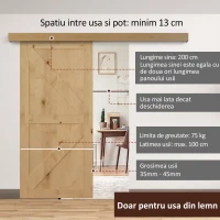 Homcom Kit Feronerie Rustic – 6 Piese pentru Usi Glisante din Lemn(m-4)