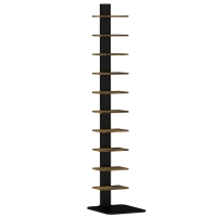 HOMCOM Estantería Torre 11 Estantes Estantería Alta y Estrecha Ahorra Espacio Marrón Rústico