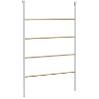 PawHut Percha para Gallinas de 4 Niveles de Madera y Acero para 4-6 Gallinas 140x86 cm para Gallineros de Tubos 25 mm Natural