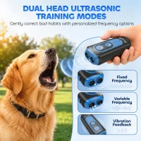 PawHut Anti Barking Device for Dogs, Ultrasonic Stop Dog Barking Device with 5 Modes & Vibration, LED Flashlight(m-4)